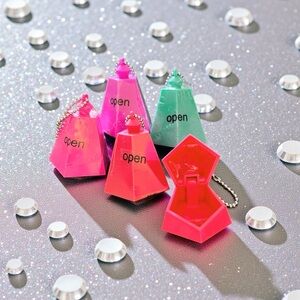 Magic USA Red Cherry Diamond Shaped Key Chain Glitter Double Two Duo Lip Gloss